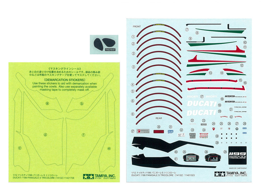 14132 Tamiya 1/12 1199 Panigale S Tricolore Model Kit