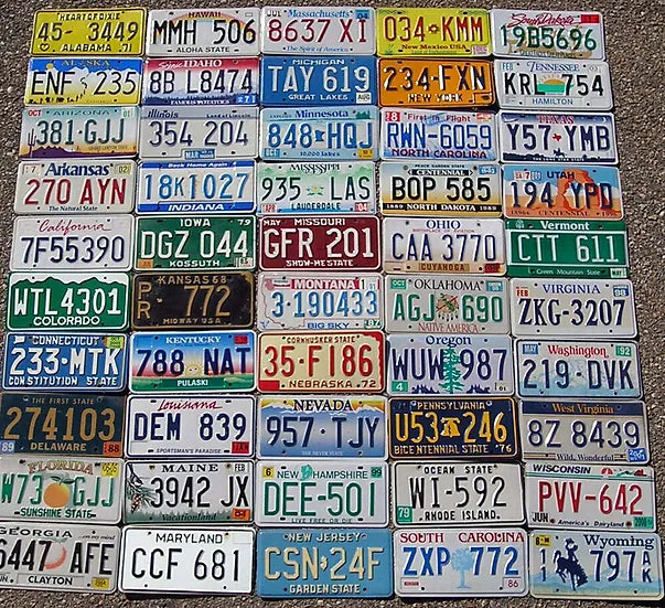 United States License plates