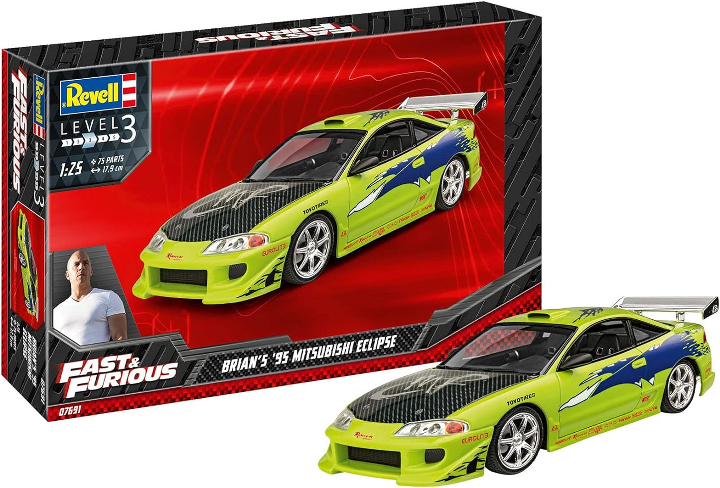 07691 Revell 1/25 Fast & Furious Brian's 1995 Mitsubishi Eclipse Model Kit